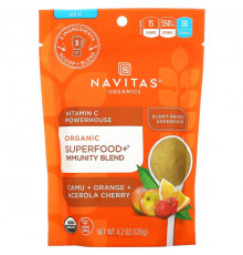 Navitas Organics, Organic Superfood + Immunity Blend, витамин C Powerhouse, каму, апельсин и ацерола, 120 г (4,2 унции)