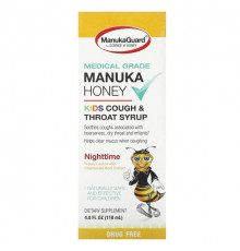 ManukaGuard, Manuka Honey, детский сироп от кашля и горла, дневной, с медом и лимоном, 118 мл (4 жидк. Унции)