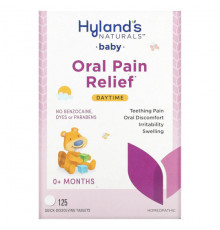 Hyland's Naturals, таблетки для облегчения боли в полости рта у грудных детей, для дневного приема, от 0 месяцев, 125 быстрорастворимых таблеток