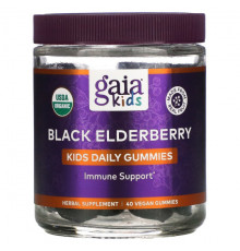 Gaia Herbs, Kids, Everyday Elderberry Gummies, 40 Vegan Gummies