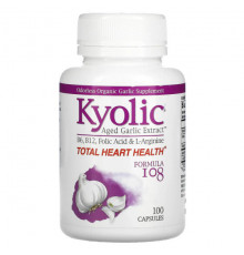 Kyolic, Aged Garlic Extract, формула 108, 100 капсул