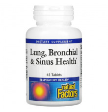 Natural Factors, Здоровье дыхательных путей (Lung, Bronchial & Sinus Health), 45 таблеток