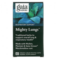 Gaia Herbs, Mighty Lungs, 60 веганских жидких фито-капсул