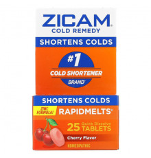 Zicam, Cold Remedy, RapidMelts, вишня, 25 быстрорастворимых таблеток