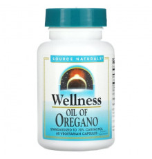 Source Naturals, Wellness, масло орегано, 60 вегетарианских капсул