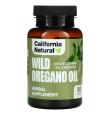 California Natural, масло дикого орегано, 90 вегетарианских капсул