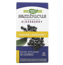 Nature's Way, Sambucus Immune, бузина, стандартизированный экстракт, 30 пастилок