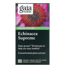 Gaia Herbs, Echinacea Supreme, 60 вегетарианских фито-капсул с жидкостью