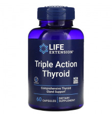 Life Extension, Triple Action Thyroid, комплекс для здоровья щитовидной железы тройного действия, 60 капсул