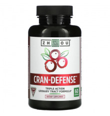 Zhou Nutrition, Cran-Defense, добавка для поддержки мочевыводящих путей, 60 капсул