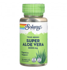 Solaray, True Herbs Super Aloe Vera, 8000 мг, 100 растительных капсул