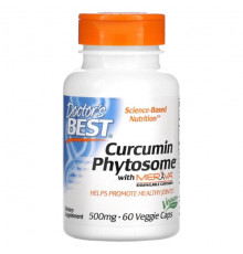 Doctor's Best, Phytosome, куркумин с Meriva, 500 мг, 60 вегетарианских капсул