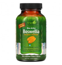 Irwin Naturals, Max-Active Boswellia, куркумин и BioPerine, 90 желатиновых капсул