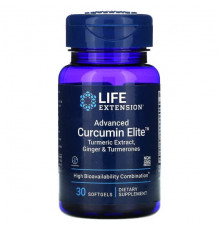 Life Extension, Advanced Curcumin Elite, экстракт куркумы, имбирь и турмероны, 30 капсул