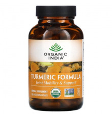 Organic India, Turmeric Formula, куркума, поддержка подвижности и здоровья суставов, 90 растительных капсул