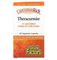 Natural Factors, CurcuminRich, Theracurmin, куркумин, 30 вегетарианских капсул