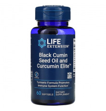 Life Extension, масло из семян черного тмина с Curcumin Elite, 60 капсул