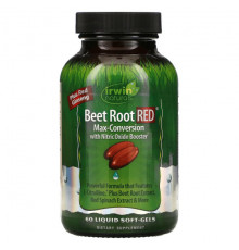 Irwin Naturals, Beet Root RED, Максимальная конверсия с ускорителем окиси азота, 60 мягких капсул с жидким наполнителем