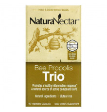 NaturaNectar, Bee Propolis Trio, 60 вегетарианских капсул