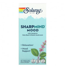 Solaray, SharpMind Mood, средство для улучшения настроения, 30 растительных капсул