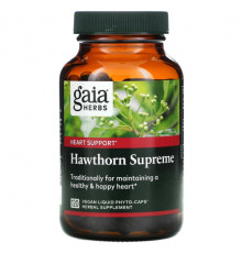 Gaia Herbs, Hawthorn Supreme, 60 растительных капсул с жидкостью