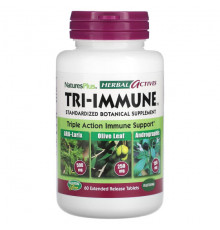 NaturesPlus, Herbal Actives, Tri-Immune, 60 таблеток с пролонгированным высвобождением