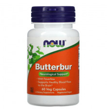 NOW Foods, Butterbur, 60 растительных капсул