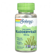 Solaray, True Herbs, Bladderwrack, 580 мг, 100 растительных капсул