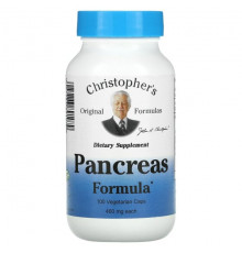 Christopher's Original Formulas, Pancreas Formula, 460 мг, 100 вегетарианских капсул