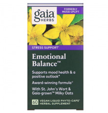 Gaia Herbs, Emotional Balance, 60 веганских капсул Phyto-Cap