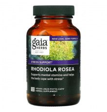 Gaia Herbs, Rhodiola Rosea, 60 растительных капсул с жидкостью