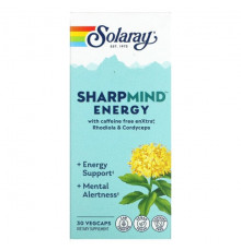 Solaray, SharpMind, Energy, 30 растительных капсул