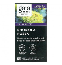 Gaia Herbs, Rhodiola Rosea, 60 растительных капсул с жидкостью