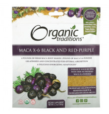 Organic Traditions, Maca X-6, черная и красно-фиолетовая, 150 г (5,3 унции)