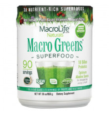 Macrolife Naturals, Macro Greens, суперфуды, 283,5 г (10 унций)