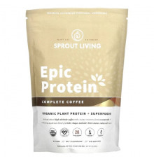 Sprout Living, Epic Protein, органический растительный протеин и суперпродукты, шоколад и мака, 455 г (1 фунт)