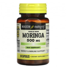 Mason Natural, Цельная трава моринга, 500 мг, 60 капсул