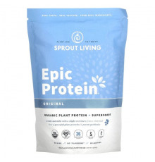 Sprout Living, Epic Protein, органический растительный протеин и суперпродукты, шоколад и мака, 455 г (1 фунт)