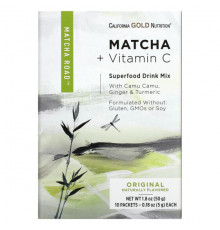 California Gold Nutrition, MATCHA ROAD, матча + витамин C — набор пробников, 3 шт.