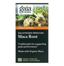 Gaia Herbs, Желатинированный корень маки, 60 растительных капсул