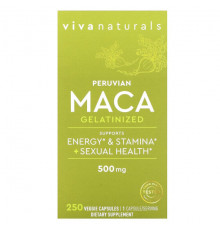 Viva Naturals, Peruvian Maca Gelatinized , 500 mg , 250 Veggie Capsules