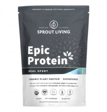 Sprout Living, Epic Protein, органический растительный протеин и суперпродукты, Real Sport, 494 г (1,1 фунта)