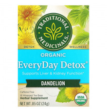 Traditional Medicinals, Organic EveryDay Detox, без кофеина, лимонник, 16 чайных пакетиков в упаковке, 24 г (0,85 унции)