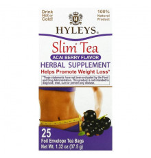 Hyleys Tea, Slim Tea, ягоды асаи, 25 чайных пакетиков в фольгированных пакетиках, по 1,5 г (0,05 унции)