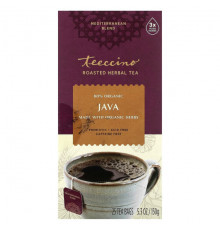 Teeccino, Жареный травяной чай, Java, без кофеина, 25 чайных пакетиков, 150 г (5,3 унции)