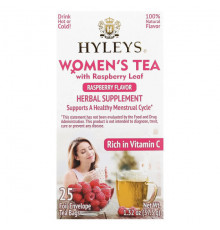 Hyleys Tea, Женский чай с листьями малины, малина, 25 чайных пакетиков в фольгированной упаковке, по 1,5 г (0,05 унции)