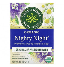 Organic Nighty Night Extra, Lemon Balm & Valerian, Caffeine Free, 16 Wrapped Tea Bags, 0.85 oz (24 g)