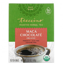 Teeccino, Roasted Herbal Tea, Hazelnut, Caffeine Free, 10 Tea Bags, 2.12 oz (60 g)