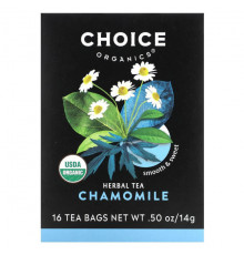 Choice Organic Teas, Herbal Tea, ромашка, без кофеина, 16 чайных пакетиков, 14 г (0,50 унции)