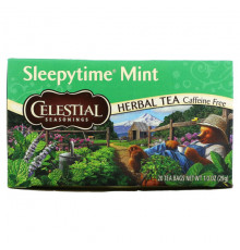 Celestial Seasonings, травяной чай, убаюкивающая мята, без кофеина, 20 чайных пакетиков, 29 г (1,0 унции)